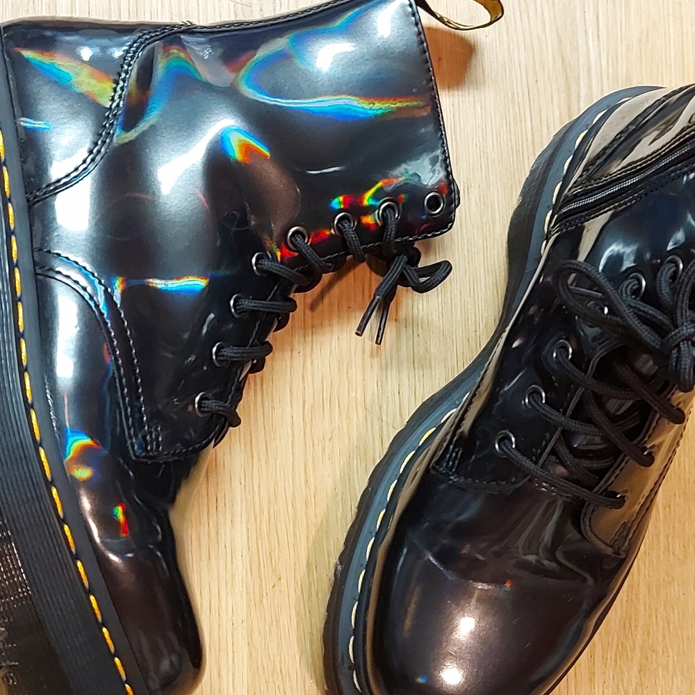Dr. Martens platform hologram Jadon patent leather size 10 women